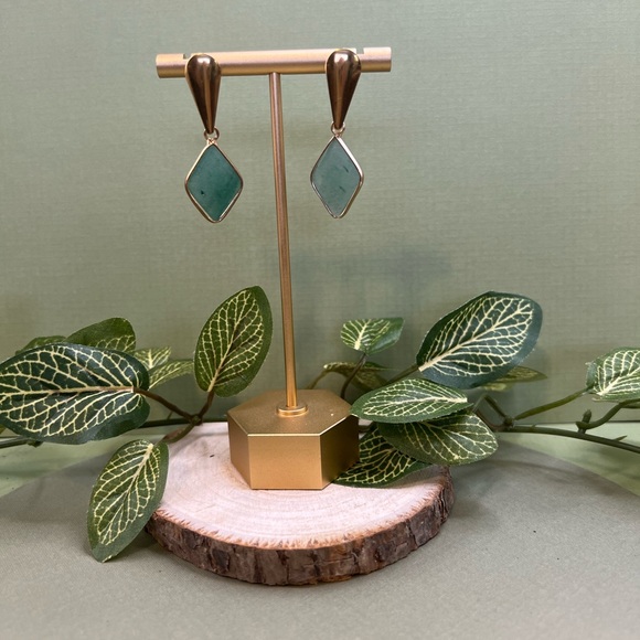 Stone Dangle Earrings- Lapis Lazuli Trendy Earrings- Aventurine Earrings - Picture 11 of 16